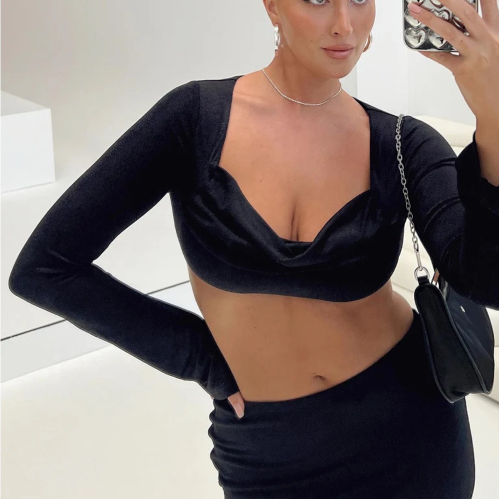 Princess Polly Alviston Black Long Sleeve Top